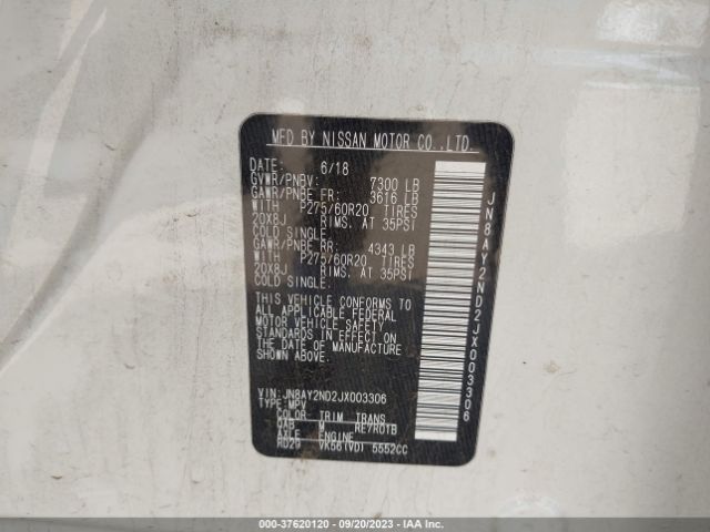 JN8AY2ND2JX003306 Nissan Armada Sl