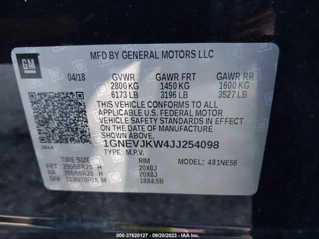 Chevrolet Traverse Premier 2018 1GNEVJKW4JJ254098 Image 9