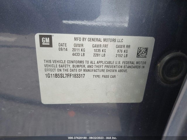 Chevrolet MALIBU LS 2015 1G11B5SL7FF183317 Image 9