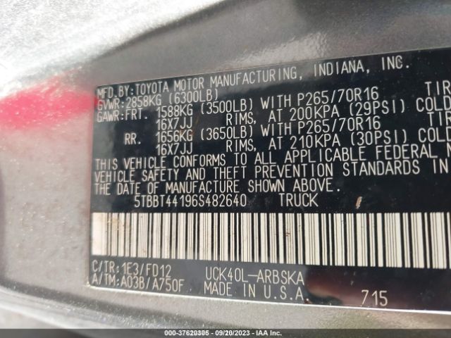 2006 TOYOTA TUNDRA 5TBBT44196S482640 Photo 8