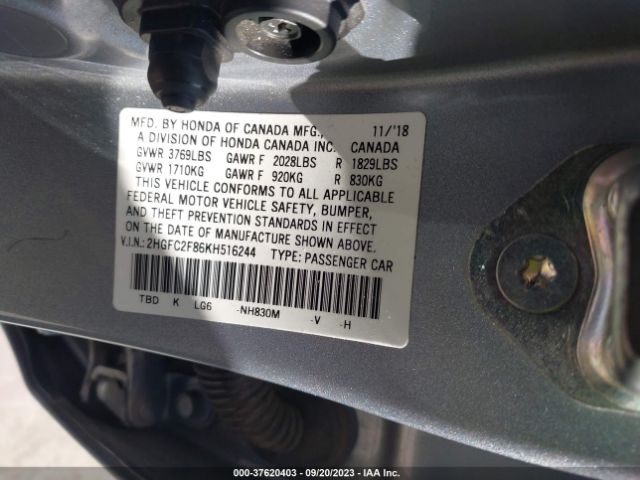 2HGFC2F86KH516244 Honda Civic Sedan Sport