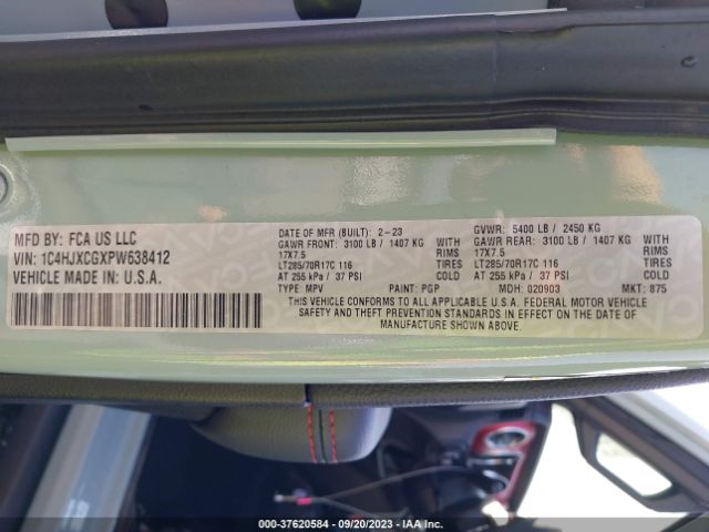1C4HJXCGXPW638412 Jeep Wrangler Rubicon