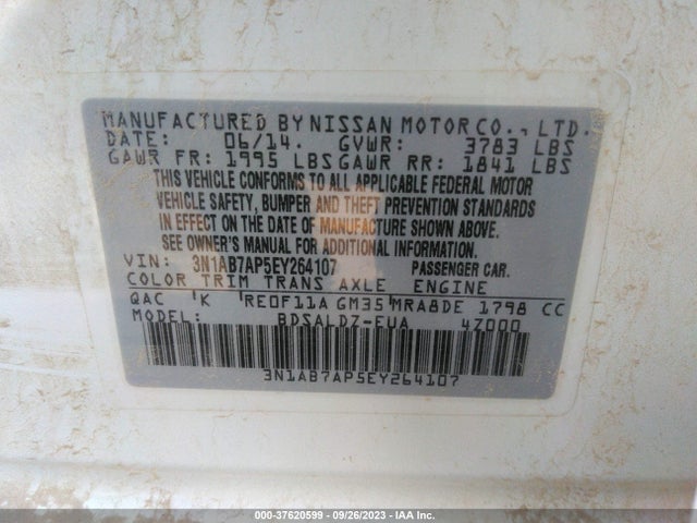 Nissan SENTRA SV 2014 3N1AB7AP5EY264107 Image 9