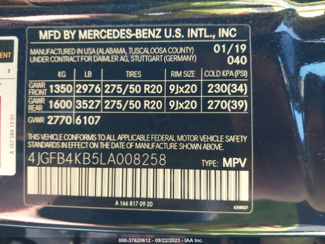 4JGFB4KB5LA008258 Mercedes-Benz Gle Gle 350