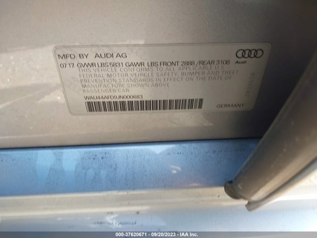 WAU44AFD9JN000683 Audi A8 L
