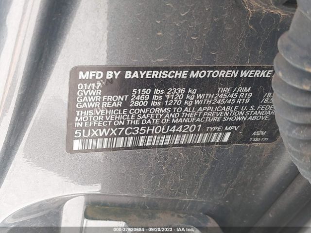 5UXWX7C35H0U44201 BMW X3 Xdrive35i