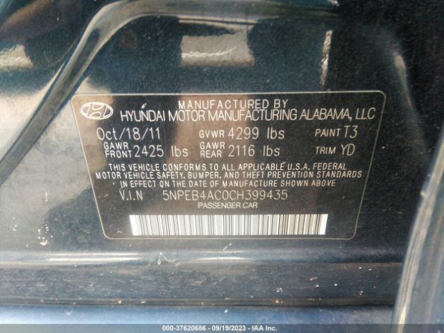 2012 HYUNDAI SONATA 5NPEB4AC0CH399435 Photo 8