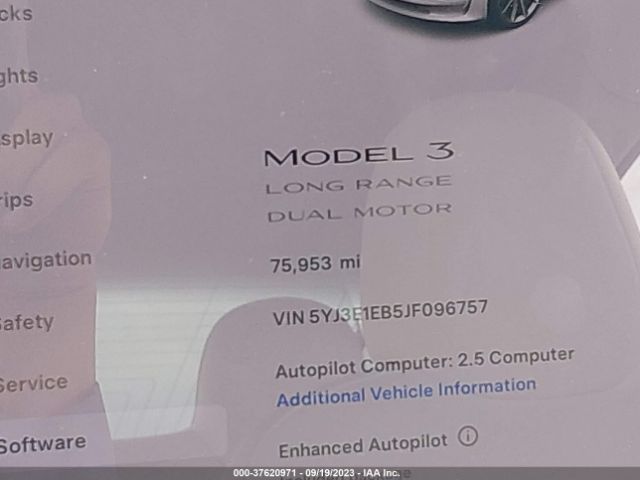 5YJ3E1EB5JF096757 Tesla Model 3 Long Range