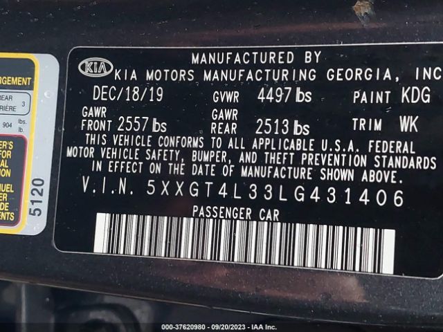 5XXGT4L33LG431406 KIA Optima Lx