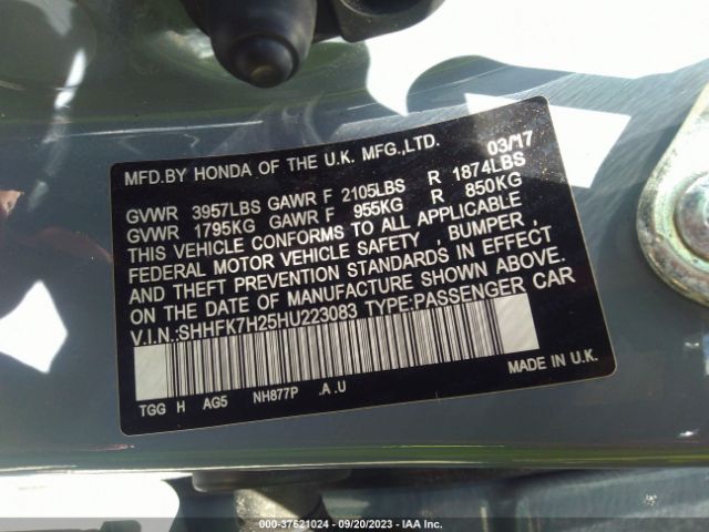 SHHFK7H25HU223083 Honda Civic Hatchback Lx