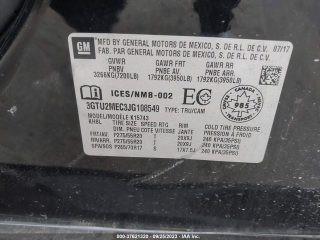 GMC Sierra 1500 Sle 2018 3GTU2MEC3JG108549 Image 9