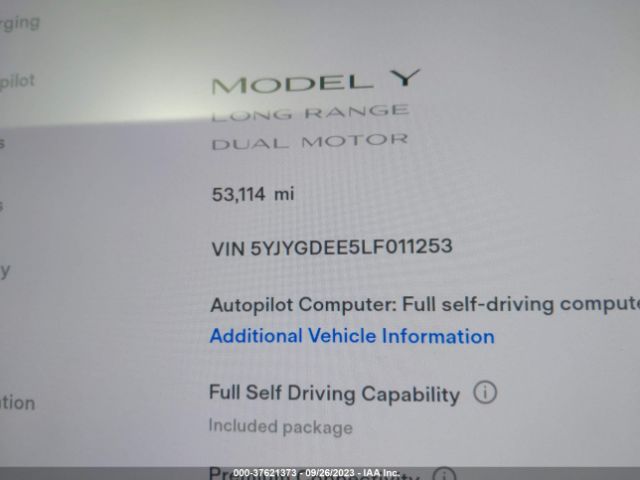 5YJYGDEE5LF011253 Tesla Model Y Long Range