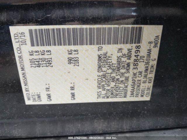 1N4AA6AP1HC388498 Nissan Maxima Platinum