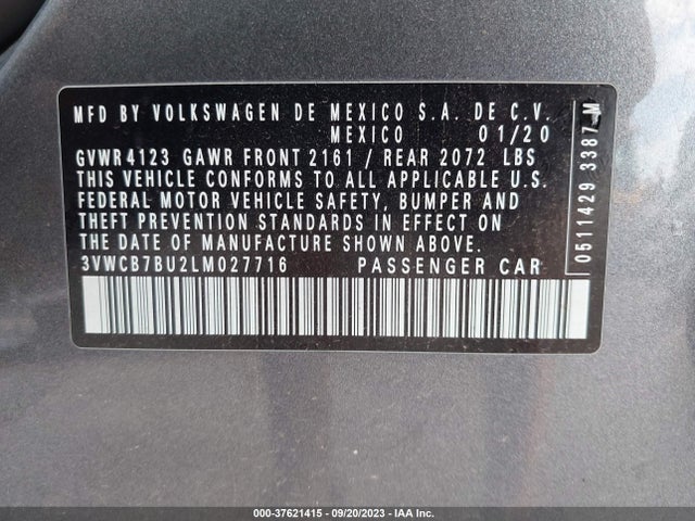 3VWCB7BU2LM027716 Volkswagen Jetta S/se/r-line