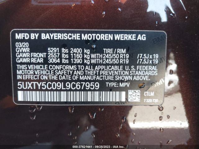 5UXTY5C09L9C67959 BMW X3 Xdrive30i
