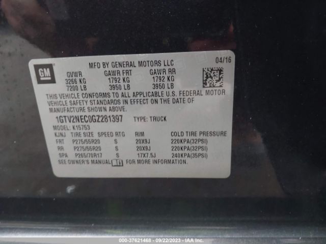 1GTV2NEC0GZ281397 GMC Sierra 1500 Slt