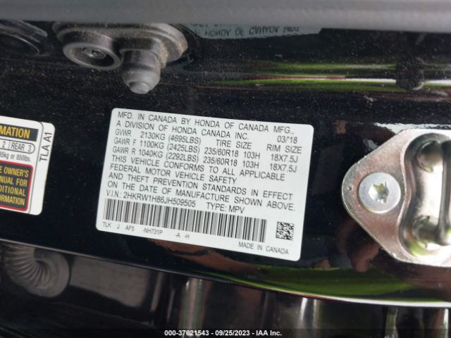 2HKRW1H86JH509505 Honda Cr-v Ex-l