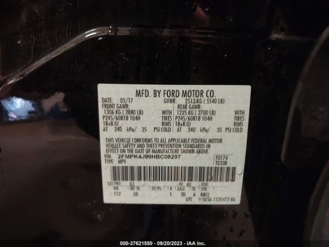 2FMPK4J99HBC08297 Ford EDGE SEL