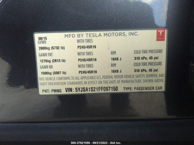 Tesla Model S 70d 2015 5YJSA1S21FF097150 Image 9