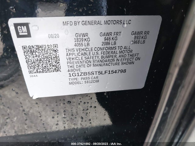 Chevrolet MALIBU LS 2020 1G1ZB5ST5LF154798 Image 9