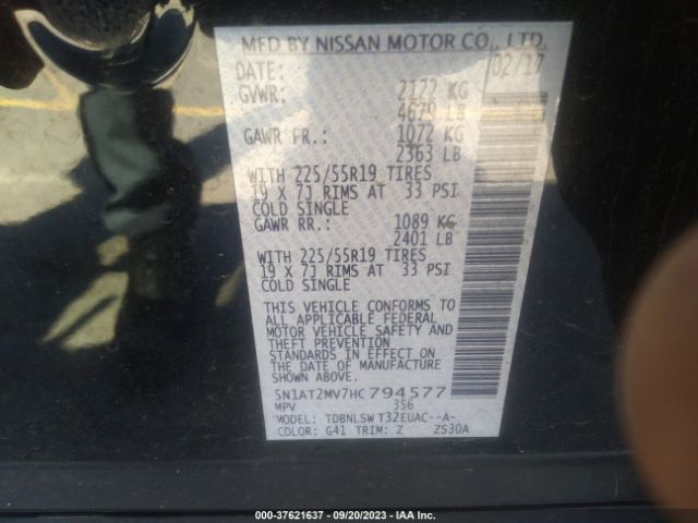 5N1AT2MV7HC794577 Nissan Rogue Sl
