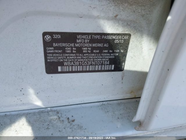 WBA3B1G53FNT07184 BMW 3 Series 320i