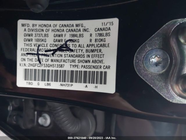 2HGFC2F53GH513587 Honda Civic Lx