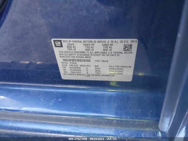 Chevrolet Silverado 1500 Ltz 2014 3GCUKSEC0EG245426 Image 9