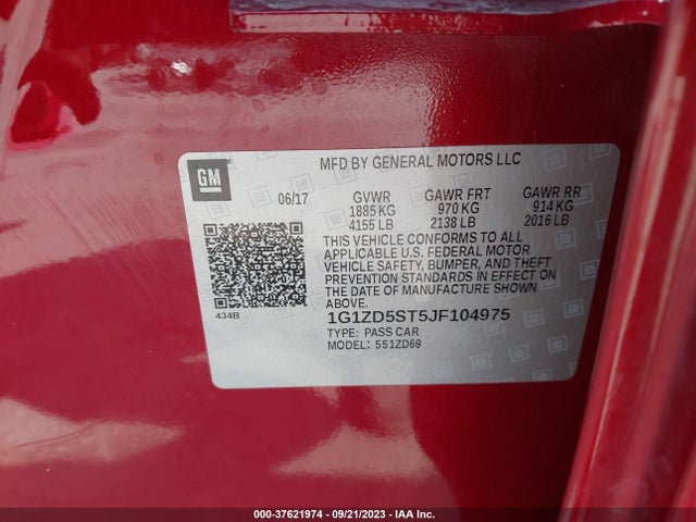 Chevrolet MALIBU LT 2018 1G1ZD5ST5JF104975 Image 9