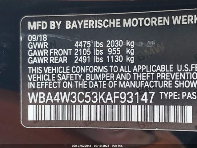 WBA4W3C53KAF93147 BMW 4 Series 430i