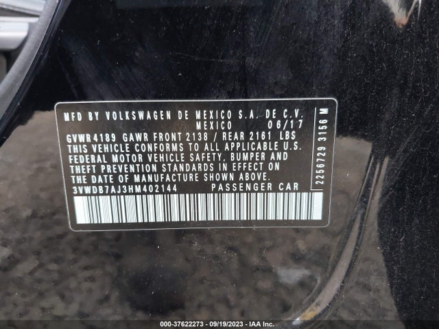3VWDB7AJ3HM402144 Volkswagen Jetta 1.4t Se