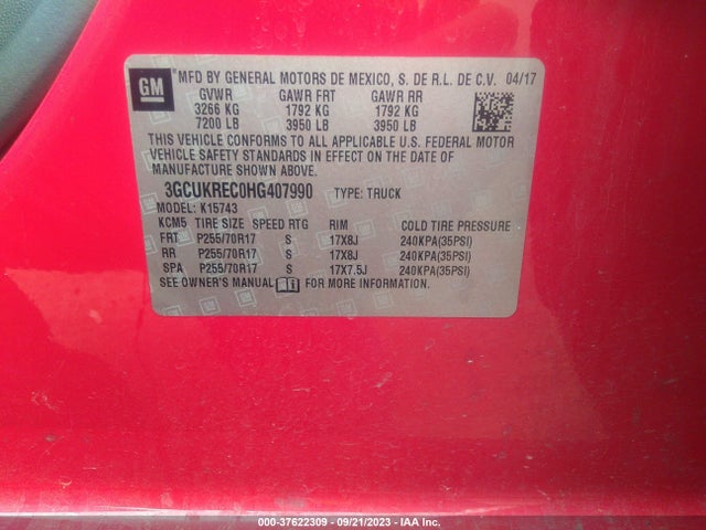 Chevrolet Silverado 1500 1lt 2017 3GCUKREC0HG407990 Image 9