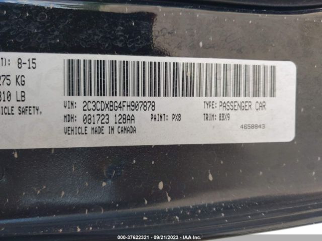 2C3CDXBG4FH907878 Dodge Charger Se