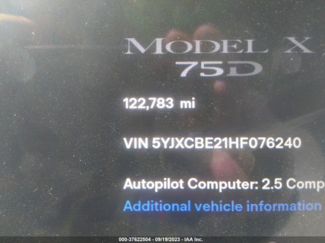 5YJXCBE21HF076240 Tesla Model X 90d/75d/100d