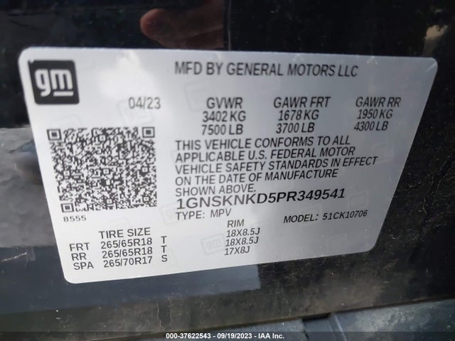 Chevrolet Tahoe Lt 2023 1GNSKNKD5PR349541 Image 9