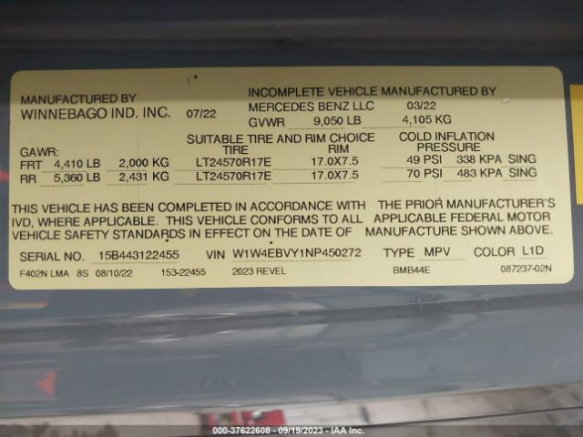 W1W4EBVY1NP450272 Mercedes-Benz SPRINTER VAN