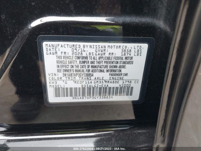 3N1AB7AP3GY338854 Nissan SENTRA SL