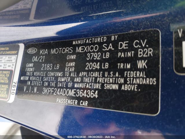 3KPF24AD0ME364364 KIA Forte Lxs