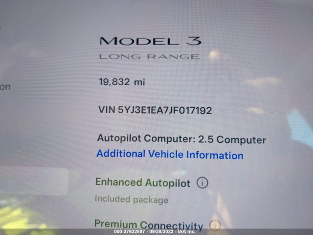 2018 Tesla 3, VIN: 5YJ3E1EA7JF017192