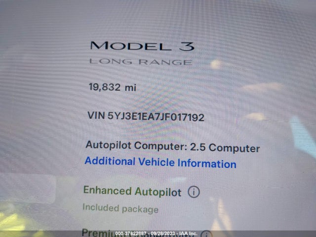 2018 Tesla 3, VIN: 5YJ3E1EA7JF017192