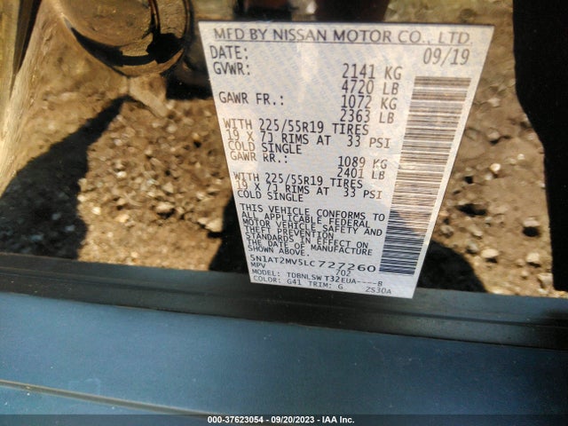Nissan Rogue Sl 2020 5N1AT2MV5LC727260 Image 9