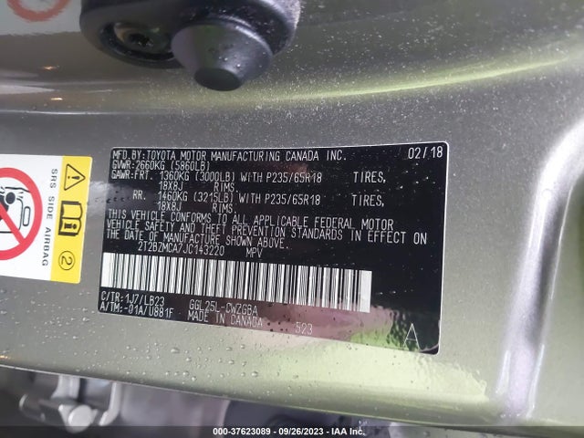 2018 Lexus RX, VIN: 2T2BZMCA7JC143220