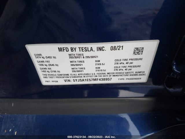 Tesla Model S Long Range 2021 5YJSA1E57MF438957 Image 15