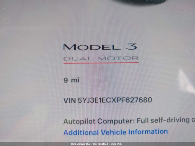 5YJ3E1ECXPF627680 Tesla Model 3 Performance