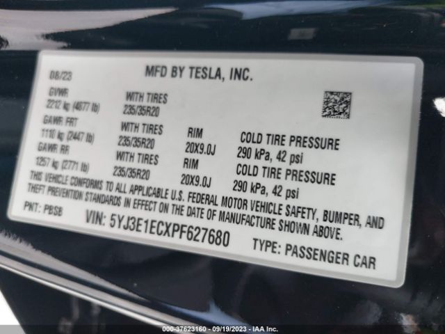 5YJ3E1ECXPF627680 Tesla Model 3 Performance