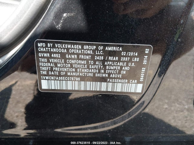 1VWCN7A35EC075795 Volkswagen Passat Tdi Sel Premium