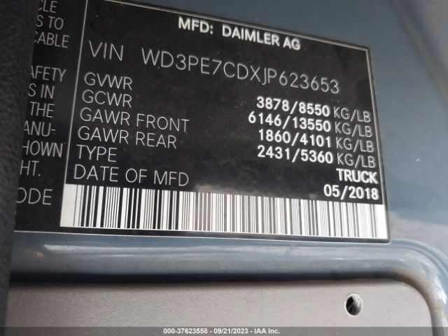 WD3PE7CDXJP623653 Mercedes-Benz Sprinter 2500 Standard Roof V6