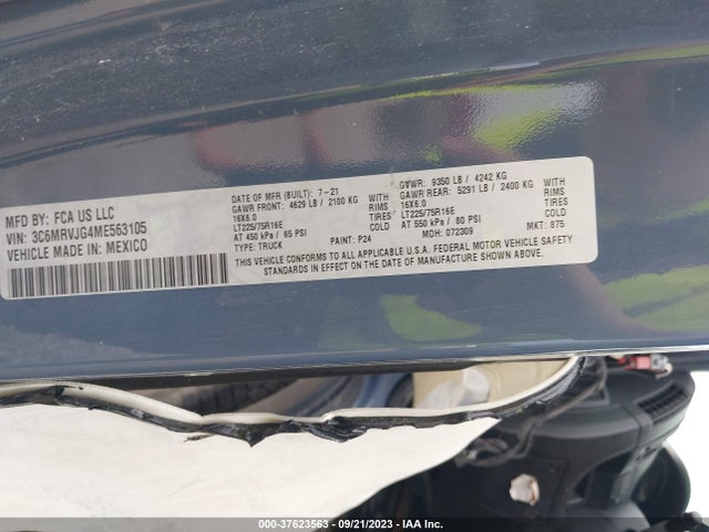 3C6MRVJG4ME563105 RAM Promaster Cargo Van