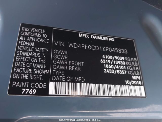 WD4PF0CD1KP045833 Mercedes-Benz SPRINTER VAN