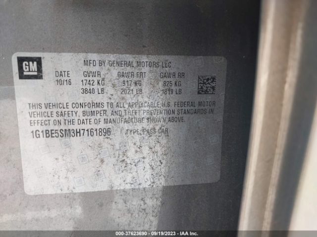 1G1BE5SM3H7161896 Chevrolet Cruze Lt Auto
